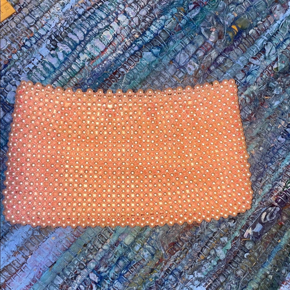 Ann Robin Pink Beaded Clutch